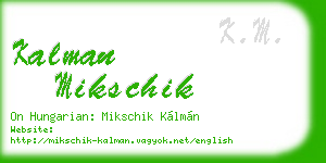 kalman mikschik business card