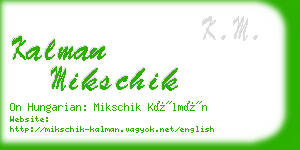 kalman mikschik business card